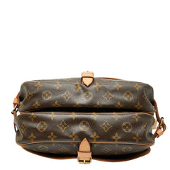 ルイ ヴィトン モノグラム ソミュールMM 斜め掛け ショルダーバッグ M40710 ブラウン PVC レザー レディース LOUIS VUITTON 【中古】