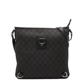 グッチ GGキャンバス アビー 斜め掛け ショルダーバッグ 268642 ブラック キャンバス レザー レディース GUCCI 【中古】