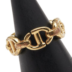 ディオール CDロゴ リング 指輪 #S ゴールド メッキ レディース Dior 【中古】