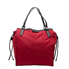 バーバリー ハンドバッグ トートバッグ レッド ブラック ナイロン レザー レディース BURBERRY 【中古】