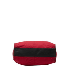 バーバリー ハンドバッグ トートバッグ レッド ブラック ナイロン レザー レディース BURBERRY 【中古】