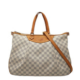 ルイ ヴィトン ダミエ アズール シラクーサGM ハンドバッグ ショルダーバッグ 2WAY N41111 ホワイト PVC レザー レディース LOUIS VUITTON 【中古】