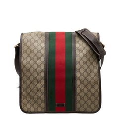 グッチ GGスプリーム シェリーライン 斜め掛け ショルダーバッグ 201444 ベージュ マルチカラー PVC レザー レディース GUCCI 【中古】