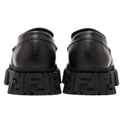 フェンディ ズッカ 厚底 ローファー サイズ8 7D1487 ブラック レザー キャンバス メンズ FENDI 【中古】