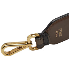 フェンディ ズッカ ショルダーストラップ ブラウン レザー レディース FENDI 【中古】