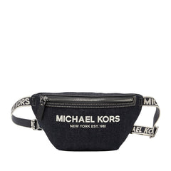 マイケルコース ミニ ベルトバッグ ボディバッグ ウエストバッグ インディゴブルー デニム レザー レディース Michael Kors 中古