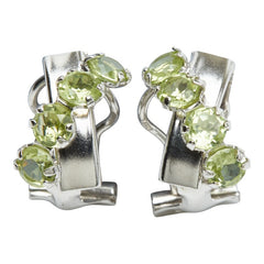 K14WG ホワイトゴールド ペリドット イヤリング レディース 【中古】