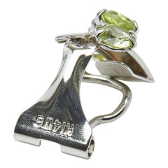 K14WG ホワイトゴールド ペリドット イヤリング レディース 【中古】