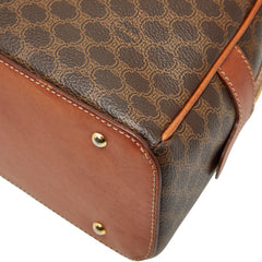 セリーヌ マカダム ハンドバッグ ブラウン PVC レザー レディース CELINE 【中古】