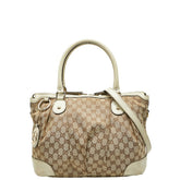 グッチ GGキャンバス スーキー トートバッグ ショルダーバッグ 2WAY 285730 ベージュ ブラウン キャンバス レザー レディース GUCCI 【中古】