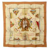 エルメス カレ90 A LA GLOIRE DE LA CUISINE FRANCAISE フランス料理を讃えて スカーフ ベージュ マルチカラー シルク レディース HERMES 【中古】