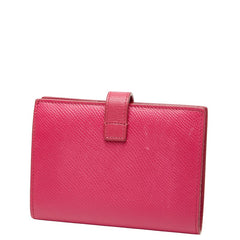 セリーヌ ストラップウォレット 二つ折り財布 ピンク レザー レディース CELINE 【中古】