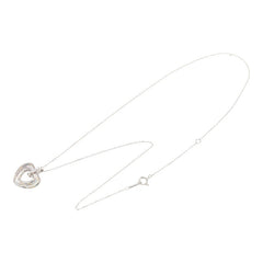 K18WG ホワイトゴールド ダイヤ0.04ct ハートモチーフ ネックレス レディース 【中古】