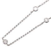 Pt900 プラチナ Pt850 プラチナ ダイヤ1.00ct ステーションネックレス レディース 【中古】