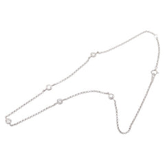 Pt900 プラチナ Pt850 プラチナ ダイヤ1.00ct ステーションネックレス レディース 【中古】