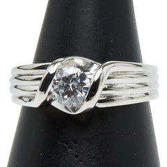 Pt900 プラチナ ダイヤ0.51ct 1P リング 指輪 レディース 12.5号 【中古】