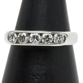 Pt900 プラチナ ダイヤ0.56ct 一文字リング 指輪 レディース 9.5号 【中古】