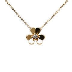 ヴァンクリーフ&アーペル フリヴォル ミニ 1Pダイヤ ネックレス ARP0J100 K18YG イエローゴールド レディース Van Cleef & Arpels 【中古】