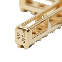 K18YG イエローゴールド ブラックダイヤ0.21ct クロスモチーフ ペンダントトップ ネックレス レディース 【中古】