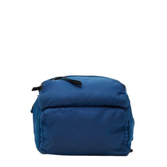 プラダ リュックサック リュック バックパック V418 ブルー ブラック ナイロン レディース PRADA 【中古】
