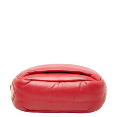 プラダ 三角ロゴプレート ショルダーバッグ レッド レザー レディース PRADA 【中古】