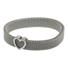 ティファニー サマセット ハート メッシュ ブレスレット シルバー ステンレススチール レディース TIFFANY&Co. 【中古】