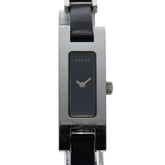 グッチ 腕時計 3900L クオーツ ブラック文字盤 ステンレススチール レザー レディース GUCCI 【中古】