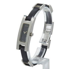 グッチ 腕時計 3900L クオーツ ブラック文字盤 ステンレススチール レザー レディース GUCCI 【中古】