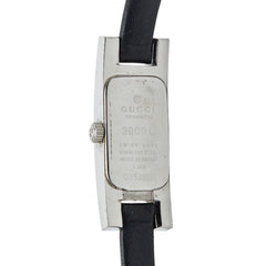 グッチ 腕時計 3900L クオーツ ブラック文字盤 ステンレススチール レザー レディース GUCCI 【中古】