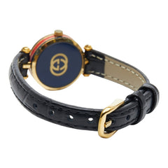 グッチ シェリーライン 腕時計 社外品ベルト クオーツ シルバー文字盤 メッキ レディース GUCCI 【中古】