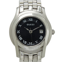 グッチ Gクラス 腕時計 5500L クオーツ ブラック文字盤 ステンレススチール レディース GUCCI 【中古】