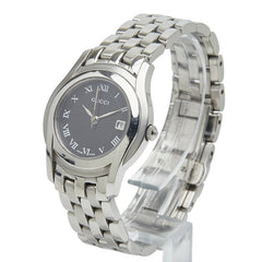 グッチ Gクラス 腕時計 5500L クオーツ ブラック文字盤 ステンレススチール レディース GUCCI 【中古】