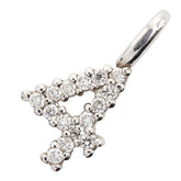 K18WG ホワイトゴールド ダイヤ0.12ct ナンバー4モチーフ ペンダントトップ レディース 【中古】