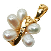 タサキ K18YG イエローゴールド 淡水パール4×6mm ダイヤ0.01ct ペンダントトップ レディース TASAKI 【中古】