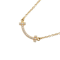 ティファニー Tスマイル ミニ ネックレス K18YG イエローゴールド レディース TIFFANY&Co. 【中古】