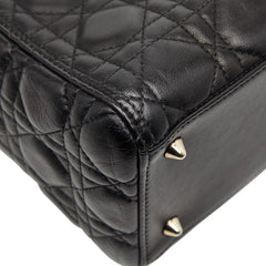 ディオール カナージュ レディディオ-ル ハンドバッグ ショルダーバッグ 2WAY ブラック レザー レディース Dior 【中古】