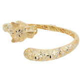 K18YG イエローゴールド パンサーモチーフ バングル ブレスレット レディース 【中古】