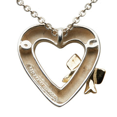 ティファニー ハートリボン ネックレス シルバー ゴールド SV925 シルバー K18YG イエローゴールド レディース TIFFANY&Co. 【中古】