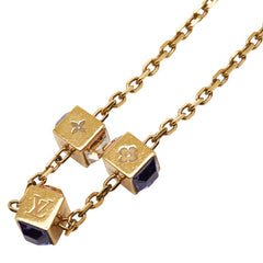 ルイ ヴィトン コリエ ギャンブル LVモチーフ ネックレス M65096 ゴールド パープル メッキ レディース LOUIS VUITTON 【中古】