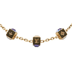 ルイ ヴィトン コリエ ギャンブル LVモチーフ ネックレス M65096 ゴールド パープル メッキ レディース LOUIS VUITTON 【中古】