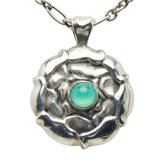 ジョージジェンセン バースペンダント クリソプレーズ 5月 ネックレス シルバー グリーン SV925 シルバー レディース Georg Jensen 【中古】