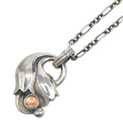 ジョージジェンセン 1999 イヤーペンダント ローズクォーツ ネックレス SV925 シルバー レディース Georg Jensen 【中古】