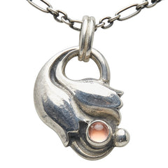 ジョージジェンセン 1999 イヤーペンダント ローズクォーツ ネックレス SV925 シルバー レディース Georg Jensen 中古