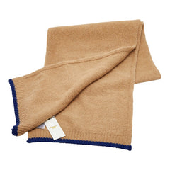 メゾンキツネ マフラー ベージュ ブルー アルパカ ウール ヴィーガンウール/ポリアミド/エラスタン レディース MAISON KITSUNE 【中古】