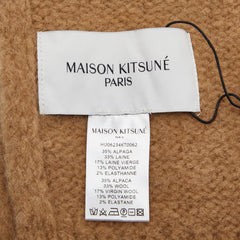 メゾンキツネ マフラー ベージュ ブルー アルパカ ウール ヴィーガンウール/ポリアミド/エラスタン レディース MAISON KITSUNE 【中古】