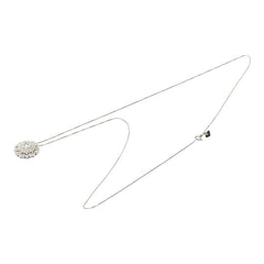 Pt850 プラチナ K18WG ホワイトゴールド ダイヤ0.75ct ペンダントネックレス レディース 【中古】
