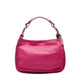 ボッテガヴェネタ イントレチャート ショルダーバッグ ピンク レザー パイソン レディース BOTTEGAVENETA 【中古】