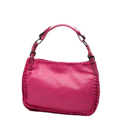 ボッテガヴェネタ イントレチャート ショルダーバッグ ピンク レザー パイソン レディース BOTTEGAVENETA 【中古】