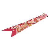 ブルガリ ツイリー セルペンティ リボン ロゴ スカーフ ピンク マルチカラー シルク レディース BVLGARI 【中古】