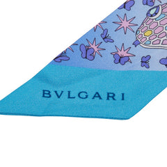 ブルガリ ツイリー セルペンティ スカーフ ブルー マルチカラー シルク レディース BVLGARI 【中古】